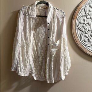 POL White Lace Top